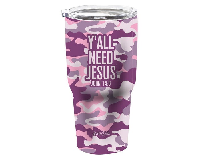 Kerusso® Dual Wall / Stainless Steel Tumbler - Yall Need Jesus， 30 oz. - MUGS248