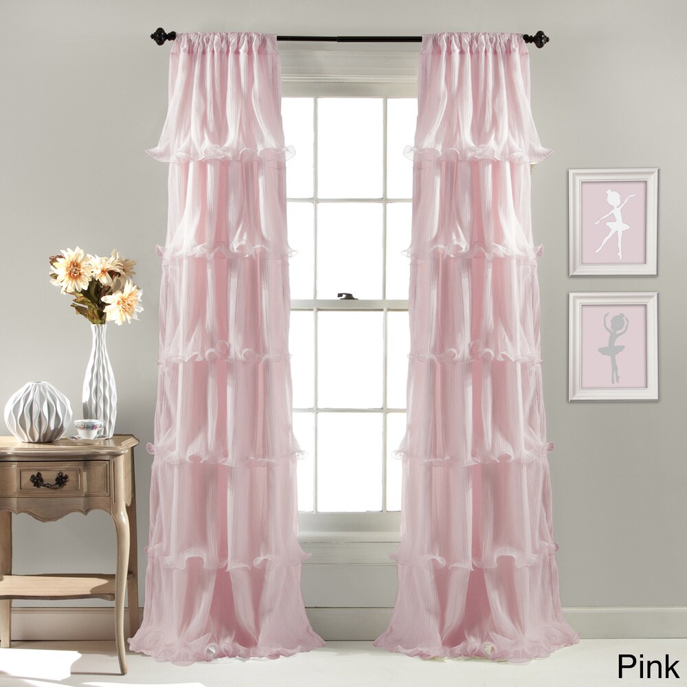 Lush Decor Nerina Ruffled Single Curtain Panel   54\