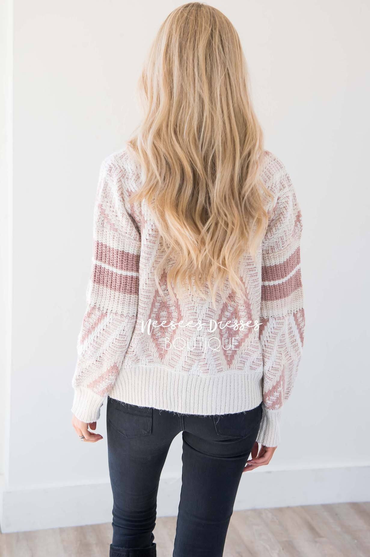 Keep Me Cozy Diamond Knit Sweater