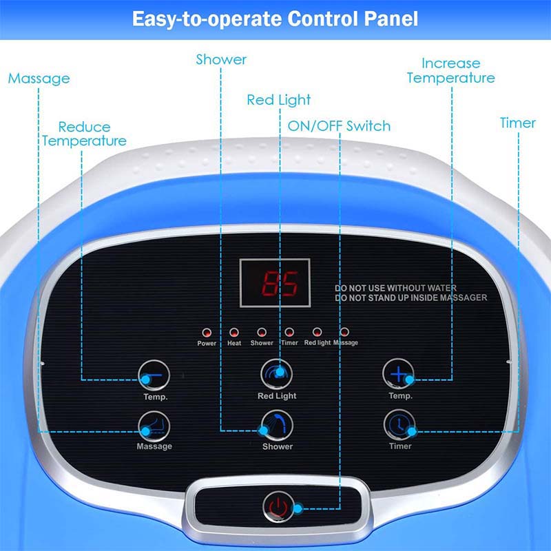 Foot Spa Bath Massager with Heat, Adjustable Water Jets, Motorized Shiatsu Massage Balls & 2 Maize Rollers