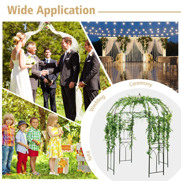 8.4 x 7 ft French Style Birdcage Shape Heavy Duty Gazebo, Pergola Pavilion Arch Arbor Arbour Plants Stand Rack for Wedding Outdoor Garden Lawn Backyard Patio,Climbing Vines,Roses