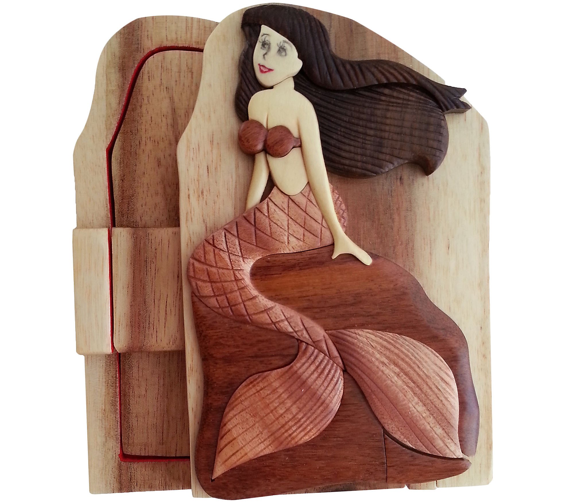 Carver Dan's Mermaid Puzzle Box with Magnet Closures