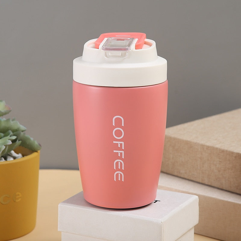 Double Stainless Steel Coffee Cup Leakproof Insulated Thermal Cup Car Portable Travel Coffee Mug