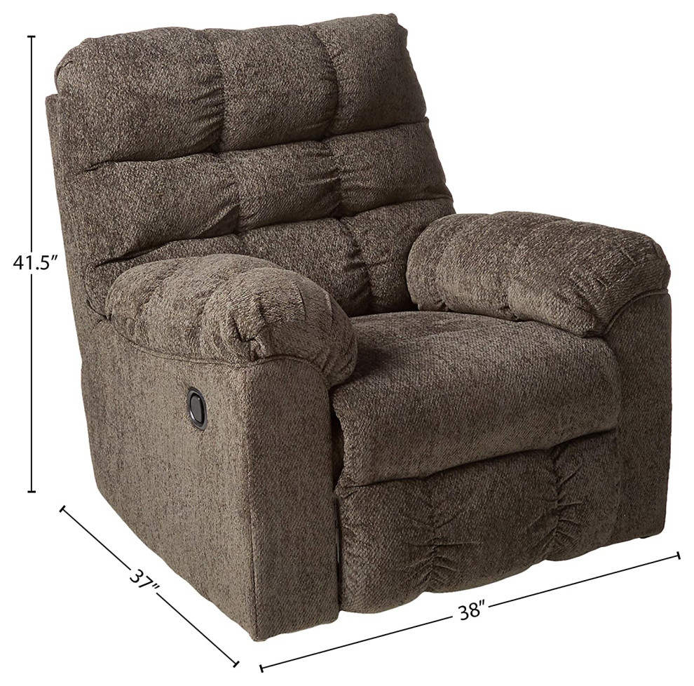 Transitional Recliner Chair  Rocker and Swivel Function With Tufted Padded Seat   Transitional   Recliner Chairs   by Declusia  Houzz