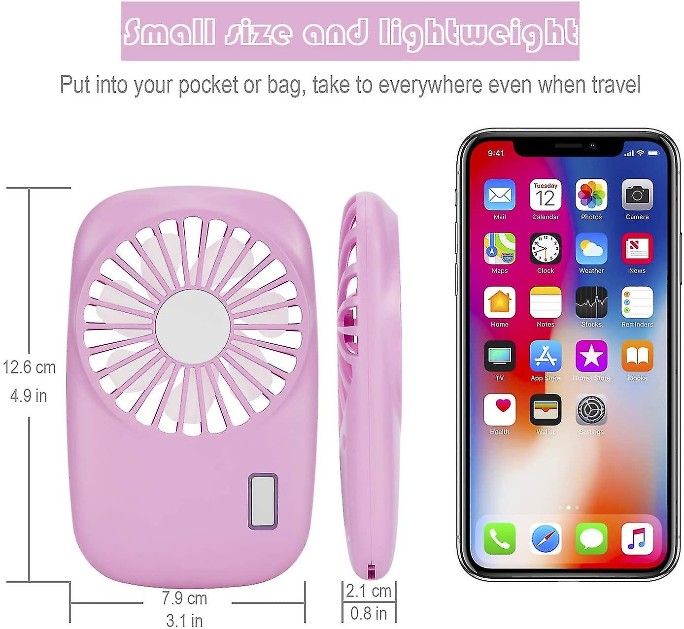 Handheld Fan Mini Fan Powerful Small Personal Portable Fan Speed Adjustable Usb Rechargeable