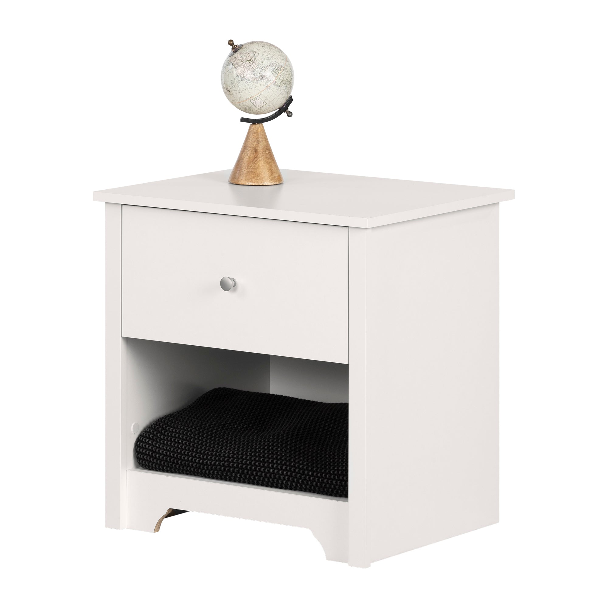 South Shore Vito 1-Drawer Nightstand - End Table with Storage White