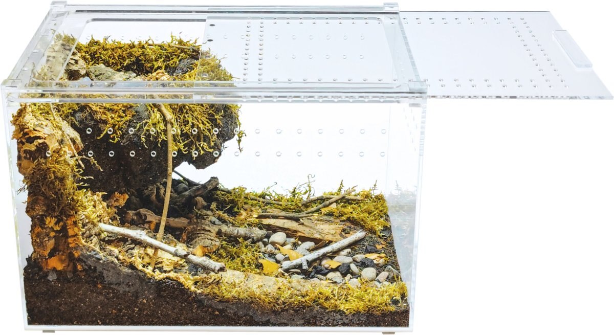 HerpCult Acrylic Enclosure Large Reptile Terranium， Clear， 3.3-gal