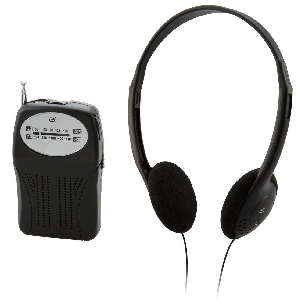 GPX Portable AMFM Radio with Headphones R116B