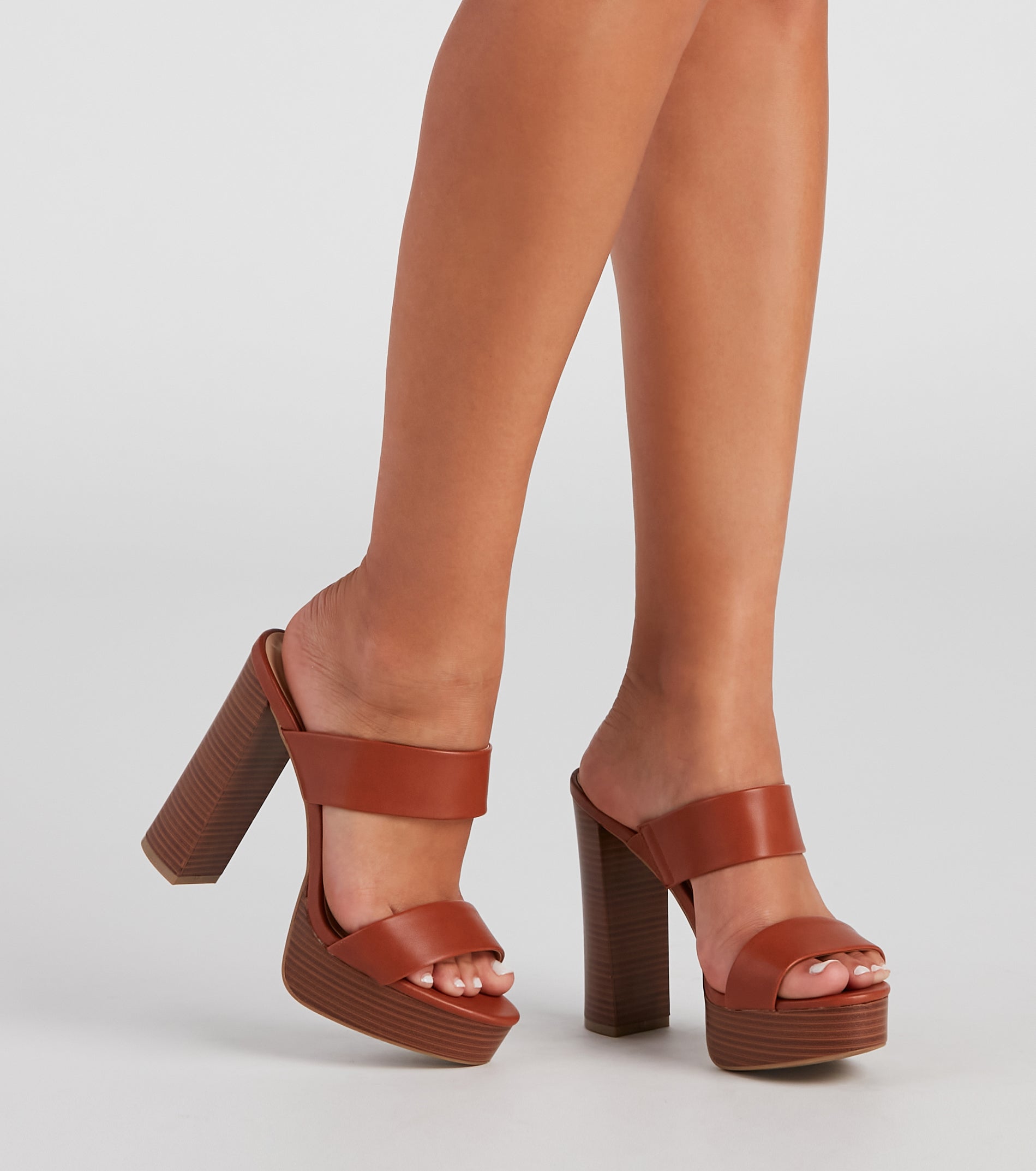 Stack Up Dual Strap Platform Mules