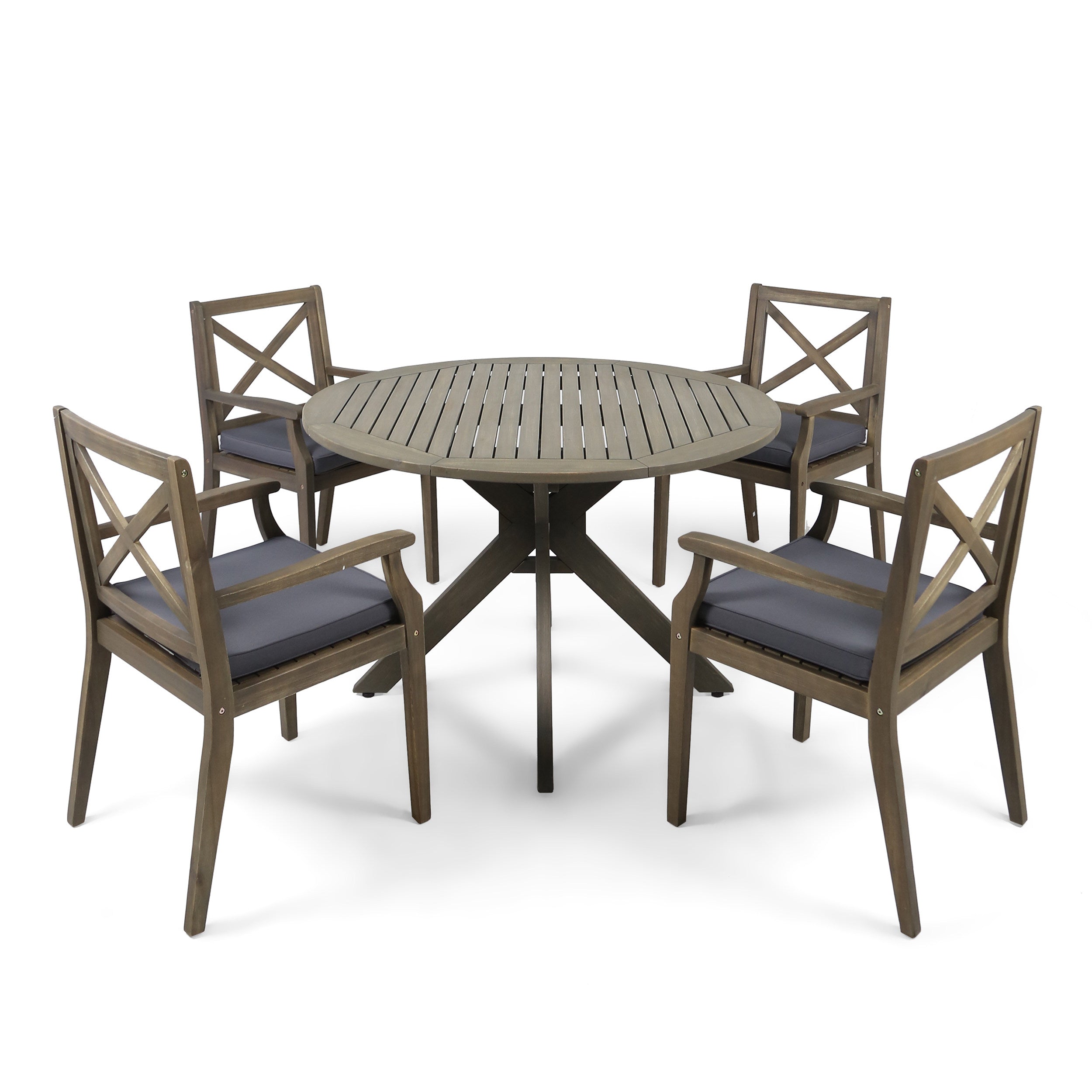 Jordan Outdoor 5 Piece Acacia Wood Dining Set