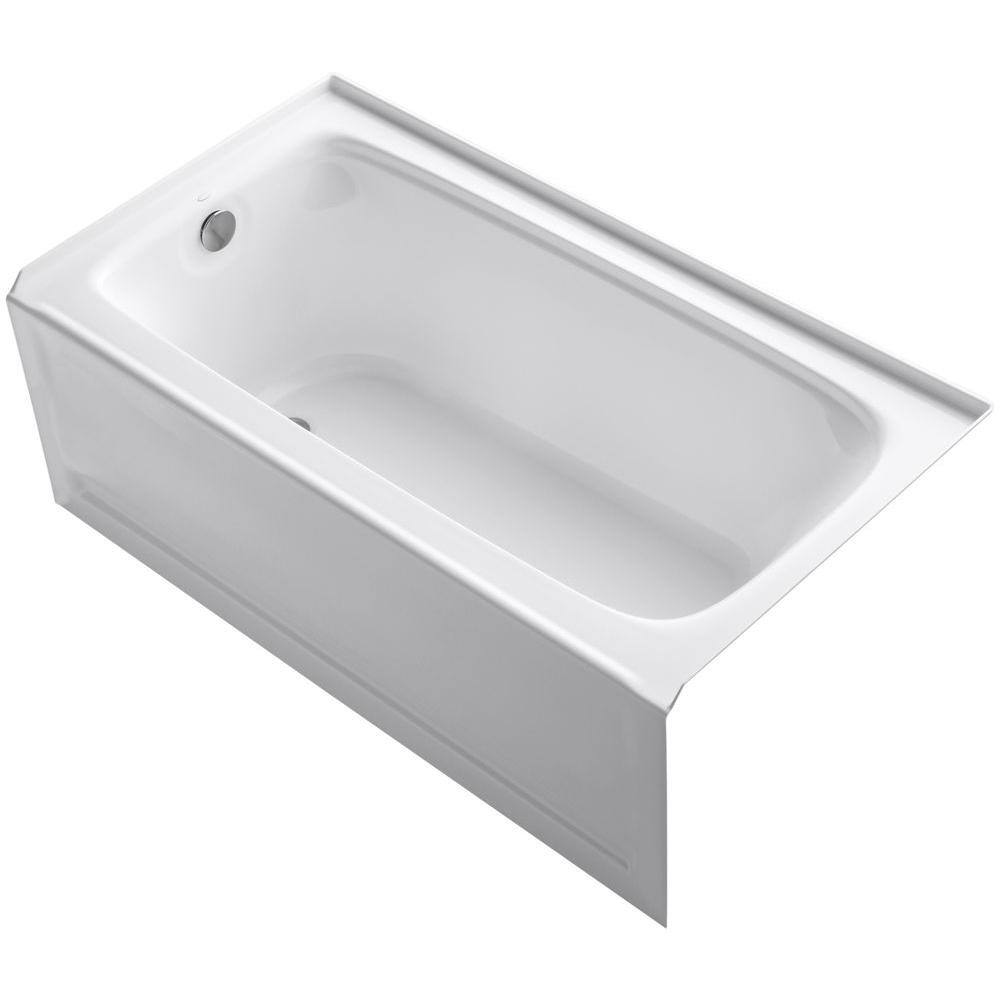 KOHLER Bancroft 60 in. x 32 in. Soaking Bathtub with Left-Hand Drain in White K-1150-LA-0