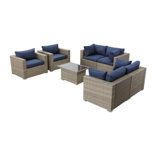 PATIO FESTIVAL 7Piece OUTDOOR Conversation Loveseat Seating Set