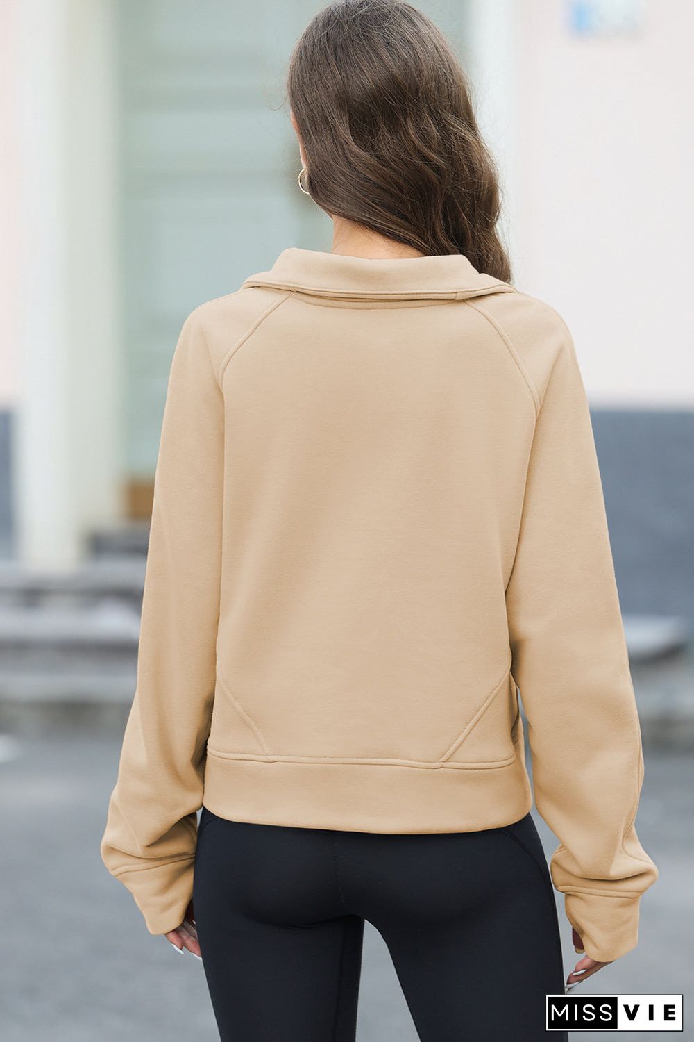 Half Zipper Kangaroo Pocket Sweatshirt