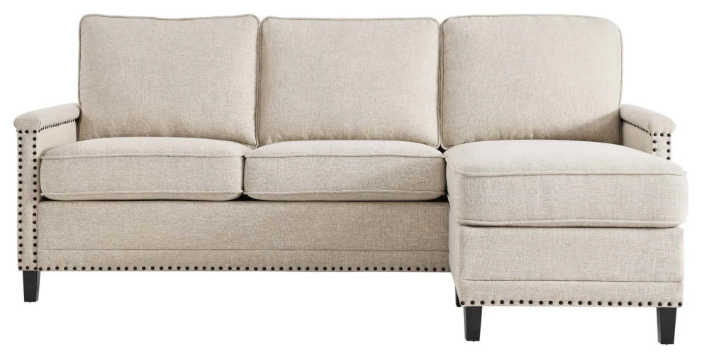 Tonnie Beige Upholstered Fabric Sectional Sofa   Transitional   Sectional Sofas   by V.S.D Furniture  Houzz