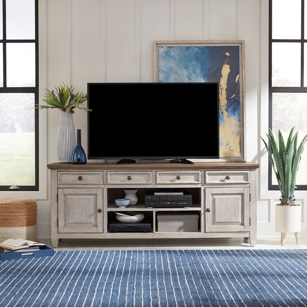 Heartland Antique White Tobacco 76 Inch Tile TV Console