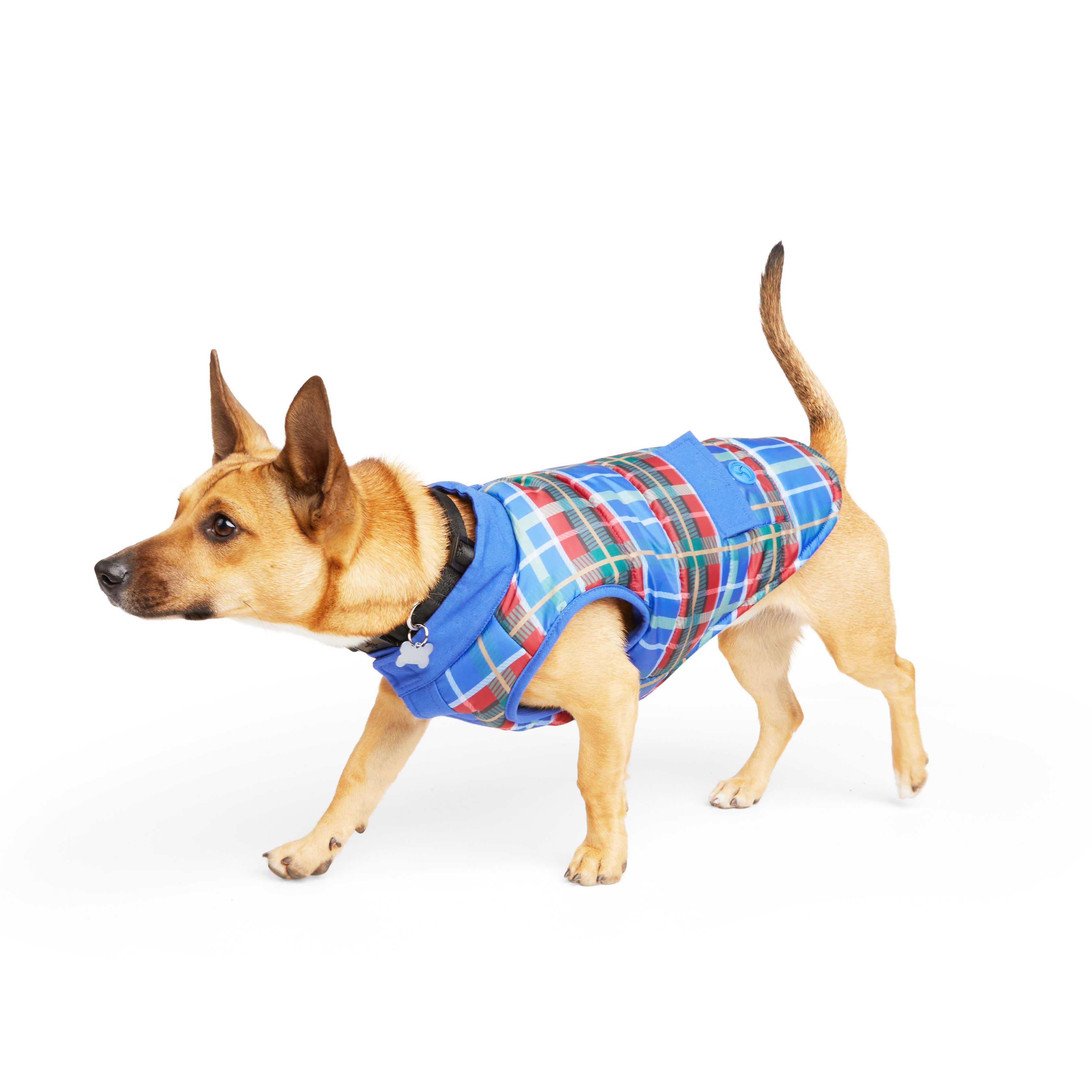 YOULY Blue Plaid Dog Vest， XX-Small