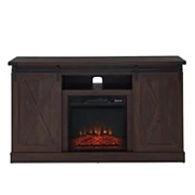 Edyo Living Electric Fireplace TV Stand Table with Sliding Barn Door