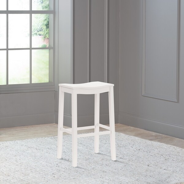 Hillsdale Fiddler Wood Backless Counter Height Stool， White