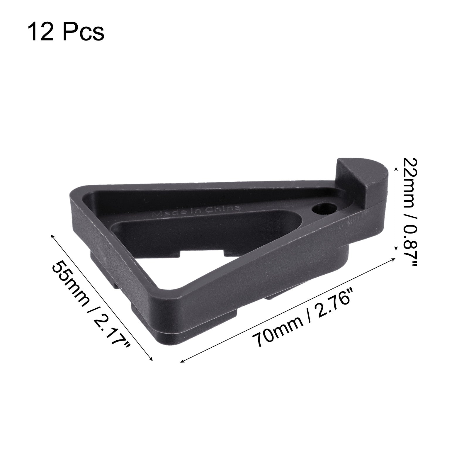 Uxcell Plastic Triangle Plant Pot Feet Flower Bottom Rack Riser, Black 12 Count