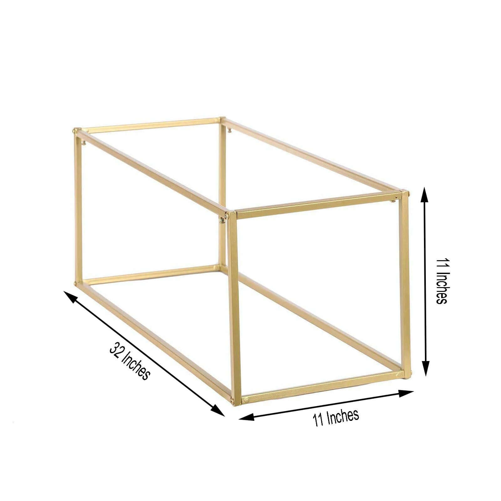 2 Pack Rectangular Gold Metal Wedding Flower Stand, Geometric Column Frame Centerpiece 32