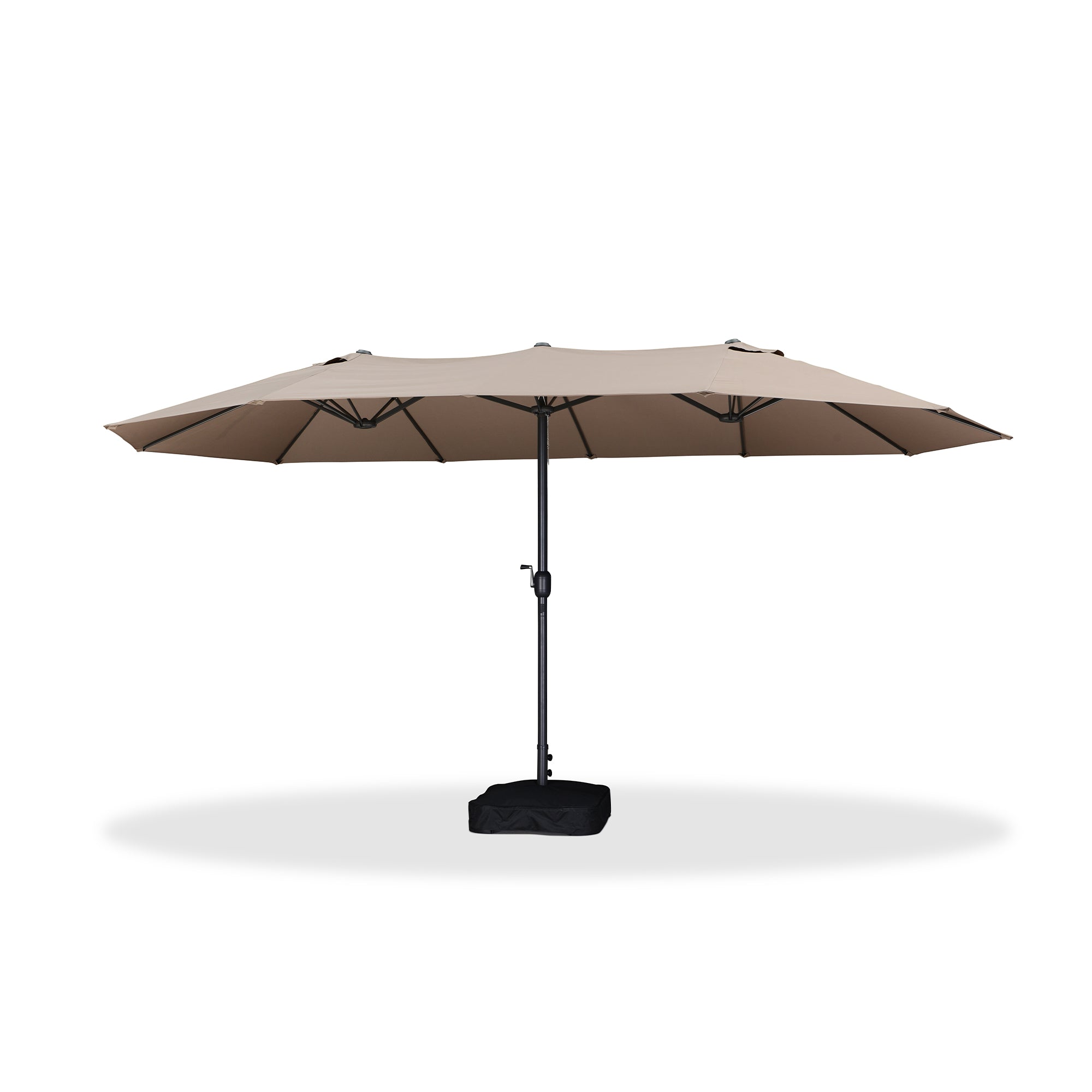 PURPLE LEAF Outdoor Garden Table Umbrella Double Sided Aluminum Rectangular Patio Market Umbrella with Base