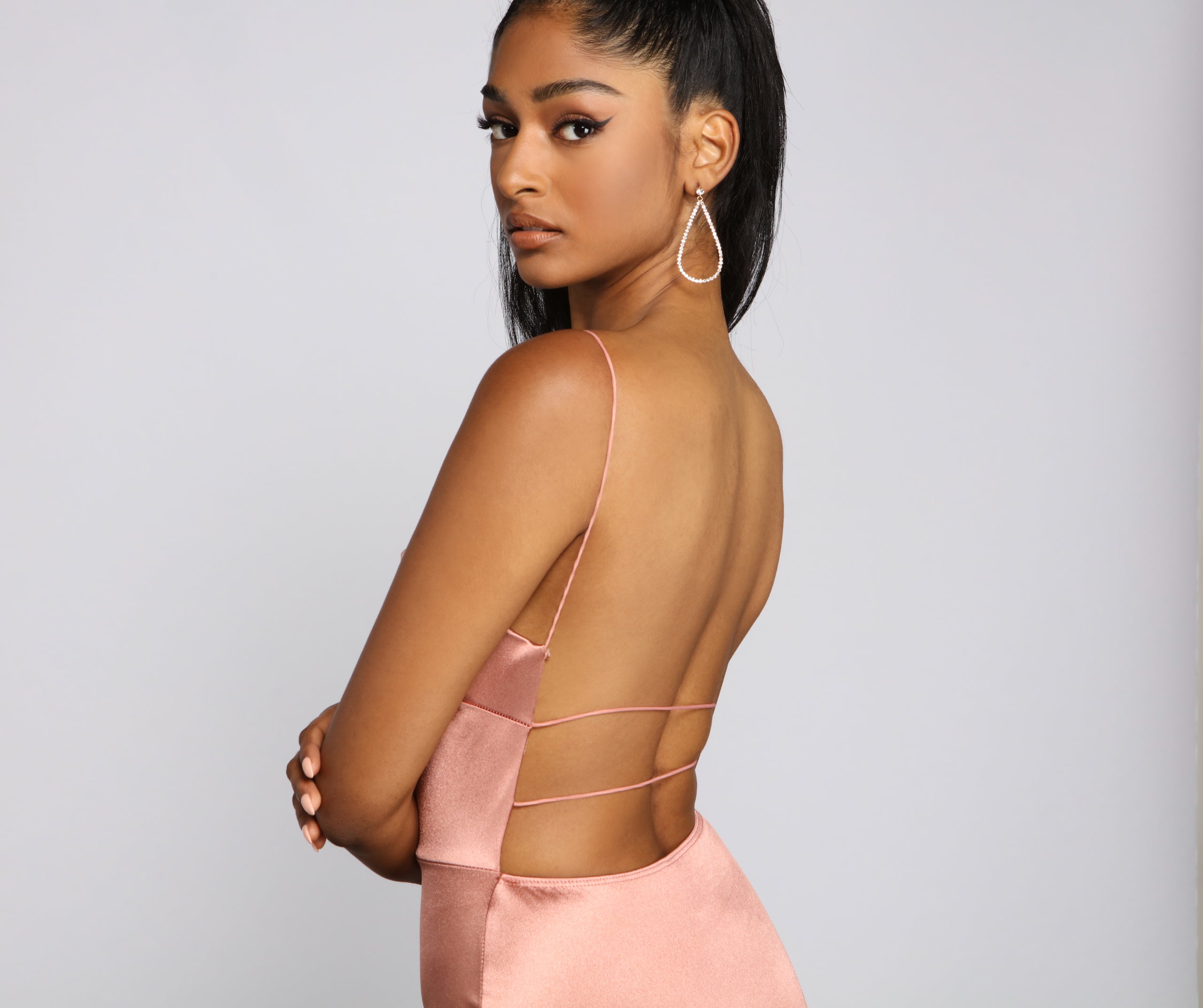 Nat Formal Backless Satin Dress