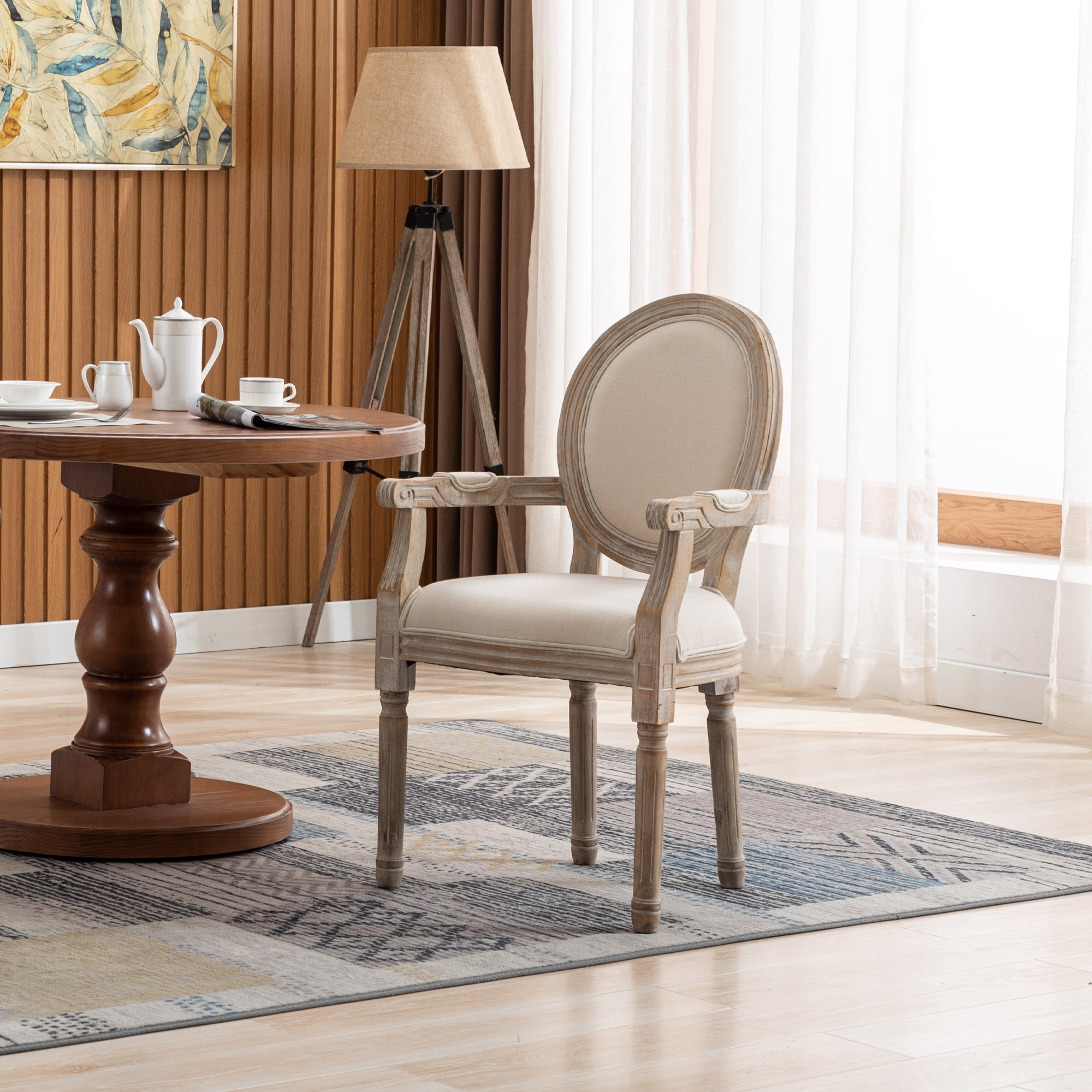 Upholstered Fabric Dining Armchair