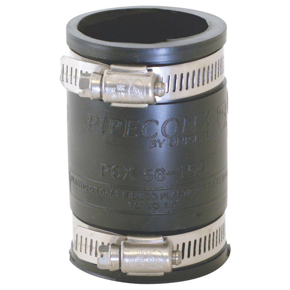 EASTMAN 4 in. x 4 in. PVC DWV Mechanical Flexible Coupling 86007