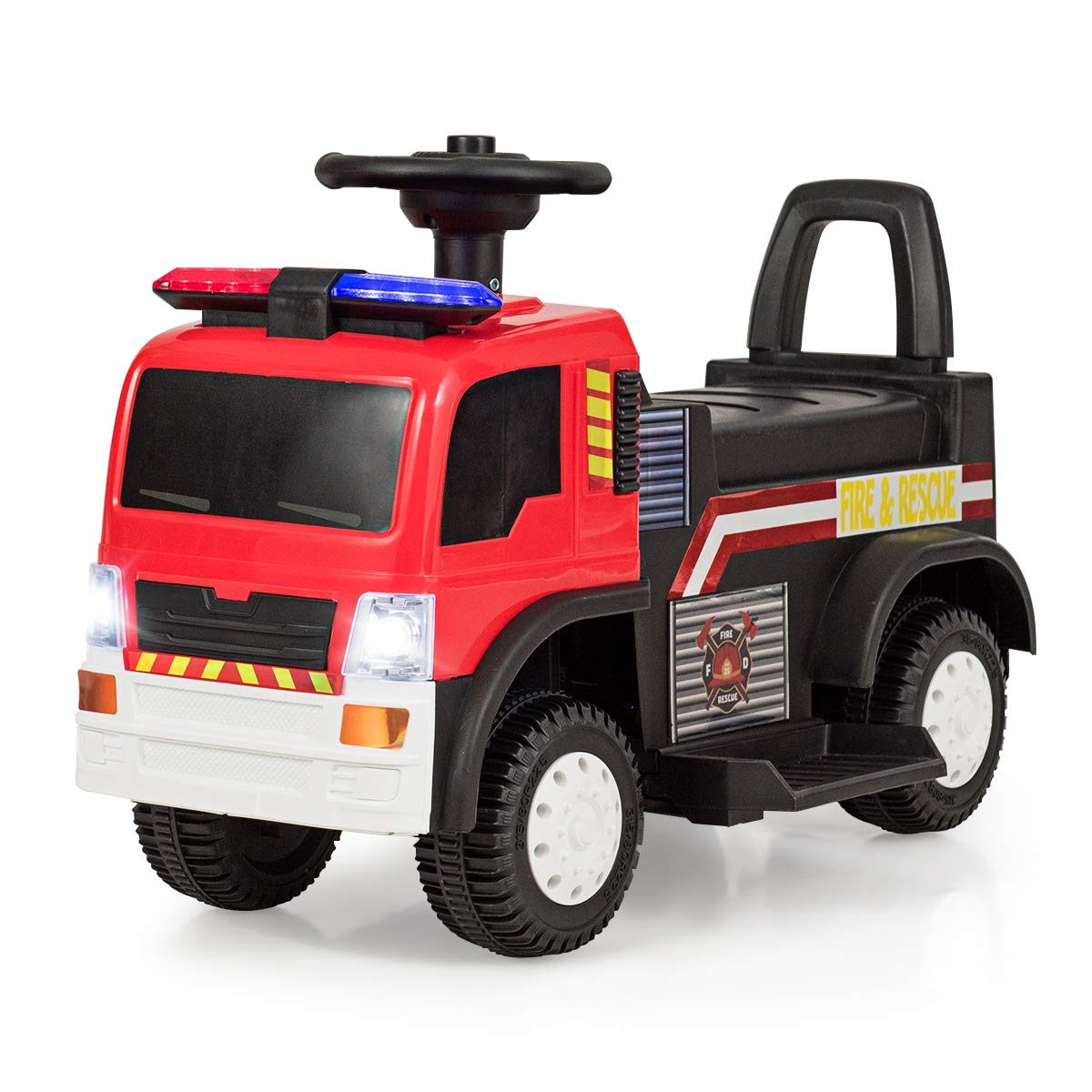 Kids Ride On Fire Truck, 6V Battery Powered Electric Vehicle