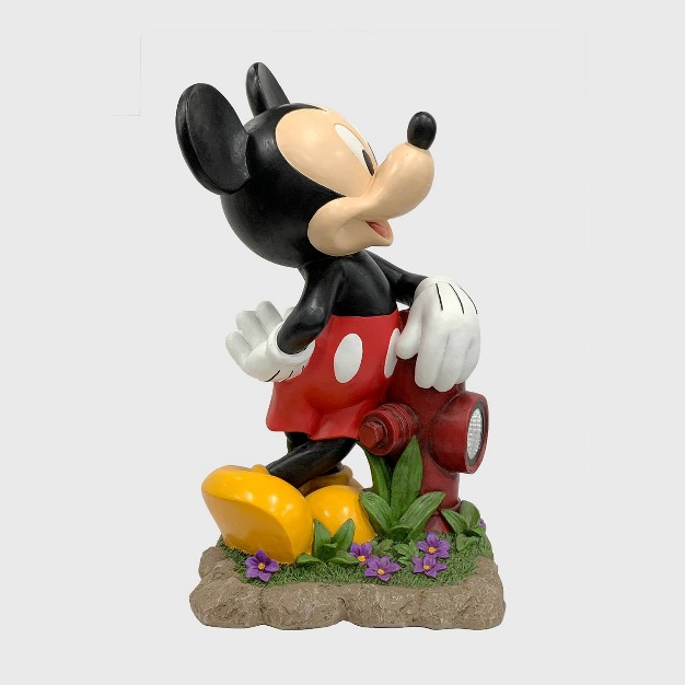 Mickey Mouse With A Fire Hydrant Solar Resin stone Statue