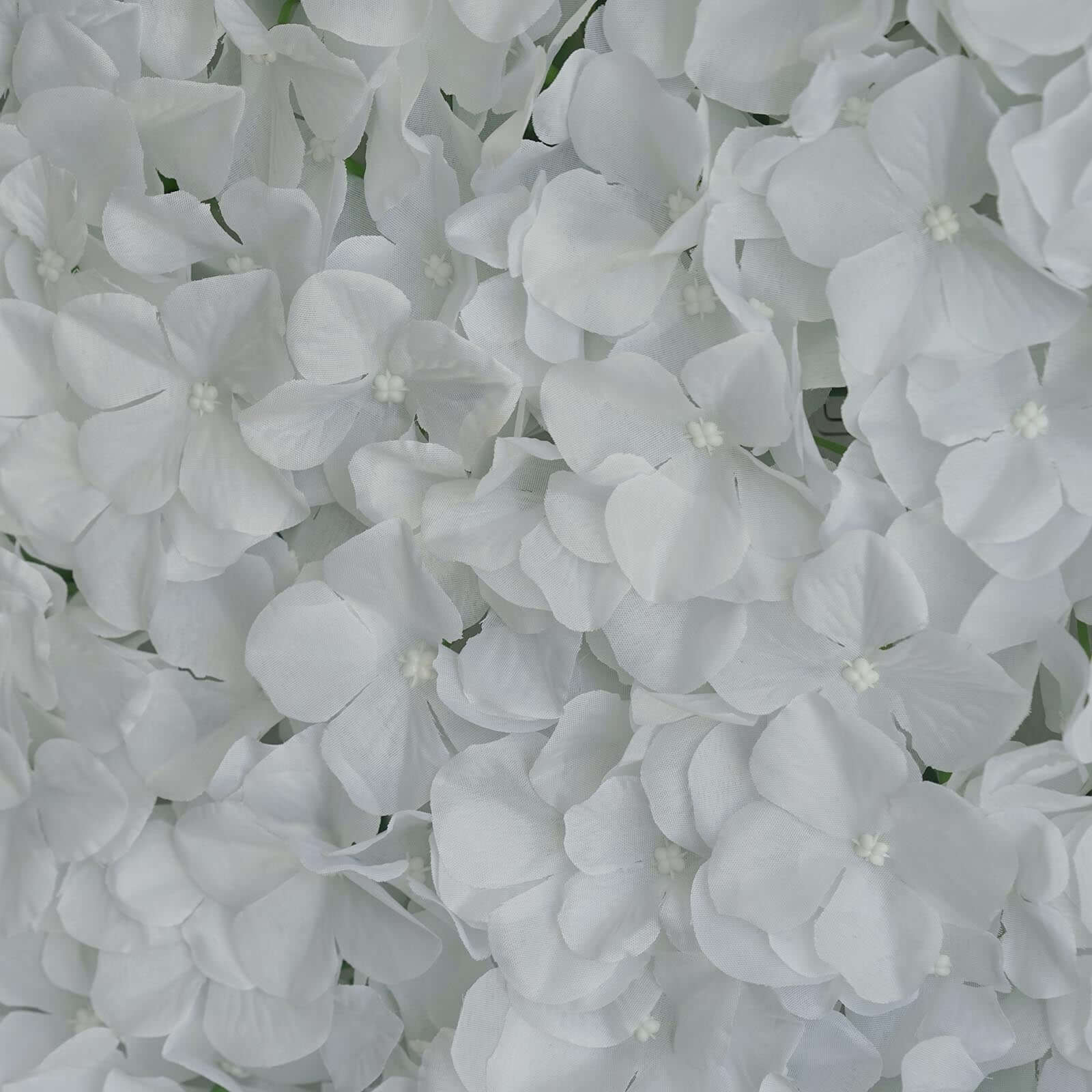 White UV Protected Hydrangea Flower Wall Mat Backdrop 4 Artificial Panels 11 Sq ft.