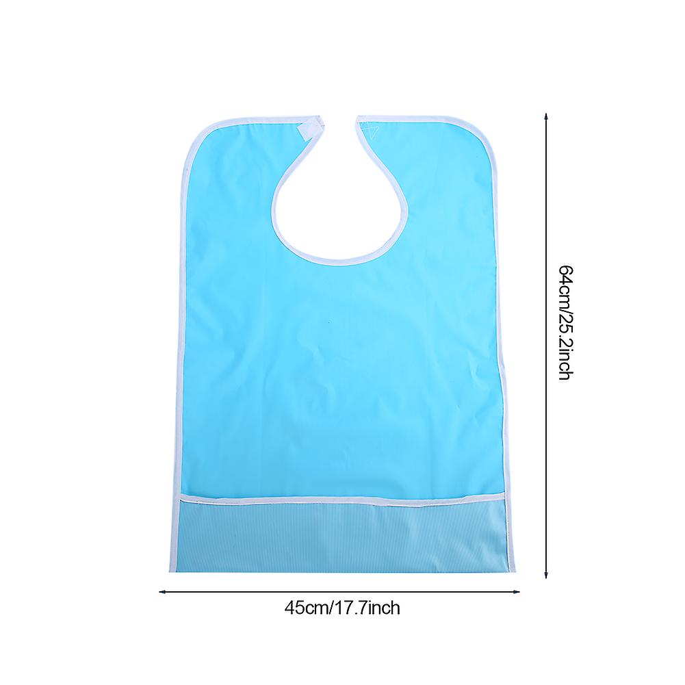 Waterproof Adult Elder Mealtime Eating Bib Clothes Clothing Protector Dining Aid Light Blue