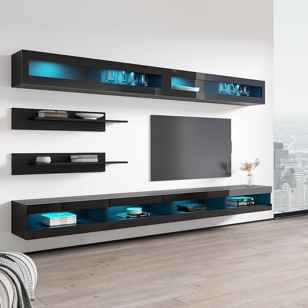 Fly I2 34TV Wall-Mounted Floating Modern Entertainment Center