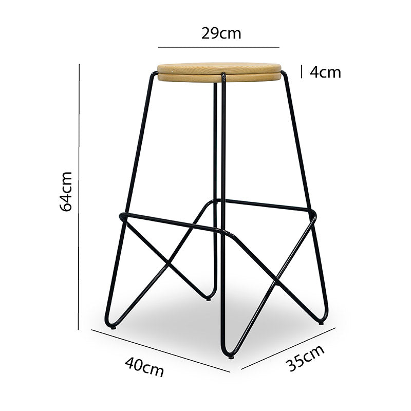 STARK Wooden Topped  Counter Stool