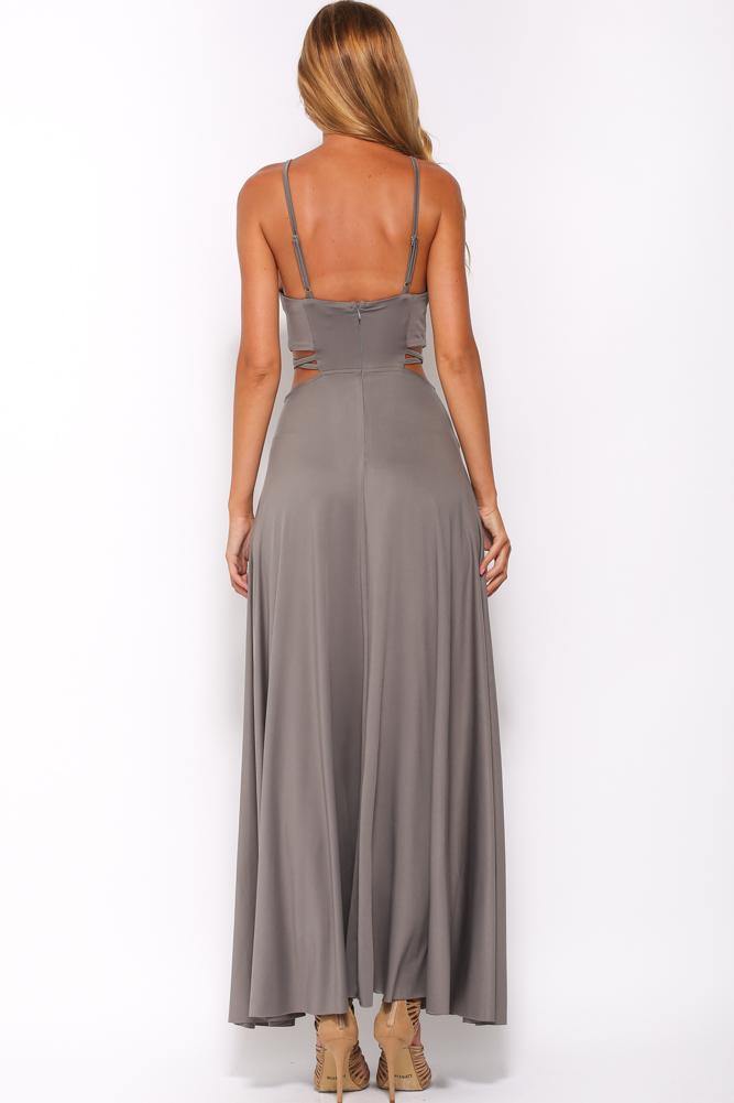 Kiss My Lips Maxi Dress Grey