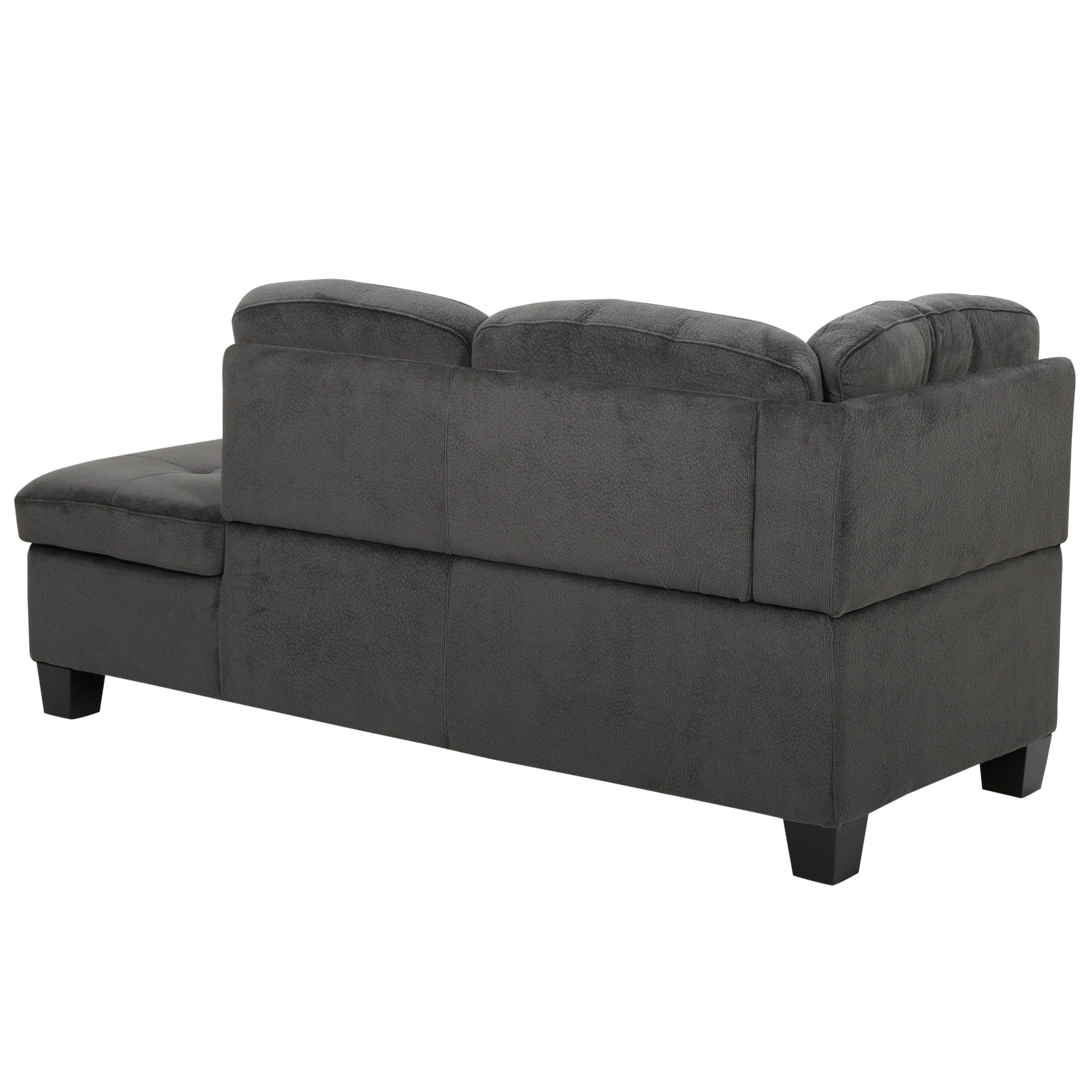 Noble House Victoria Residential Use 3 Piece Fabric Sectional Sofa Set, Charcoal