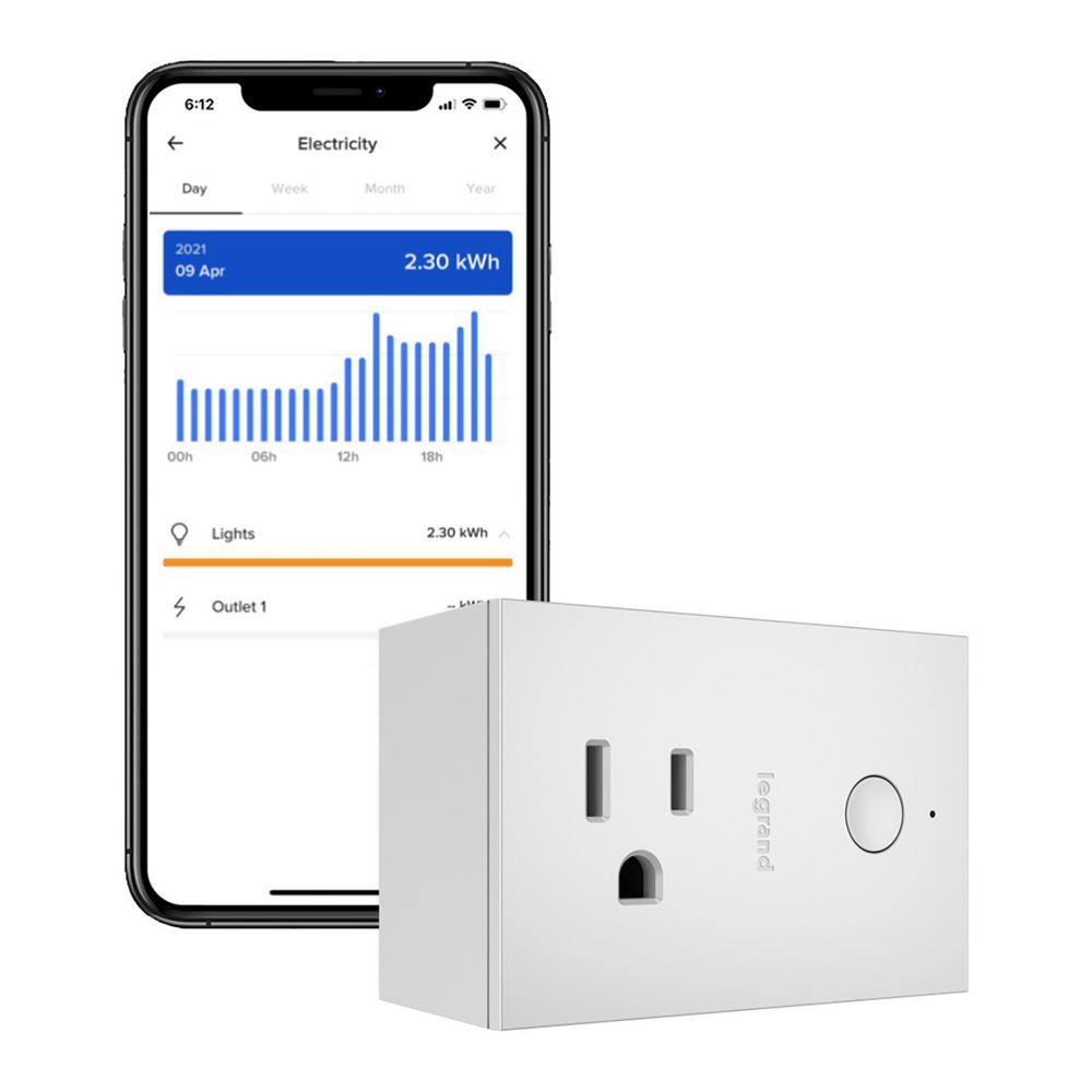 Legrand radiant with Netatmo Wireless Decorator Rocker Smart Dimmer Smart Plug-In Switch with Netatmo White WNP10