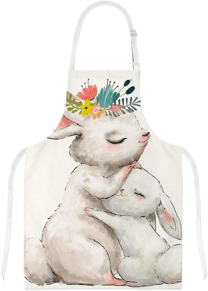 Insulation Kitchen Oven Mitts Potholder Apron 3pcs Set Little Hare With Mom Non Slip Heat Resistant Gloves For Baking Cooking Bbq