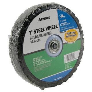 Arnold 7 in. x 1.5 in. Universal Steel Wheel with Shielded Ball Bearings for Extended Life 490-321-0001