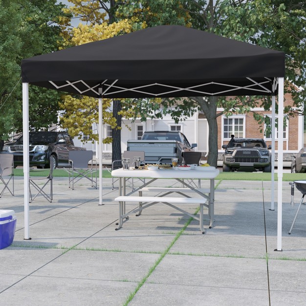 Emma And Oliver 8 x27 x8 x27 Weather Resistant Uv Coated Pop Up Canopy Tent With Reinforced Corners Height Adjustable Frame And Carry Bag