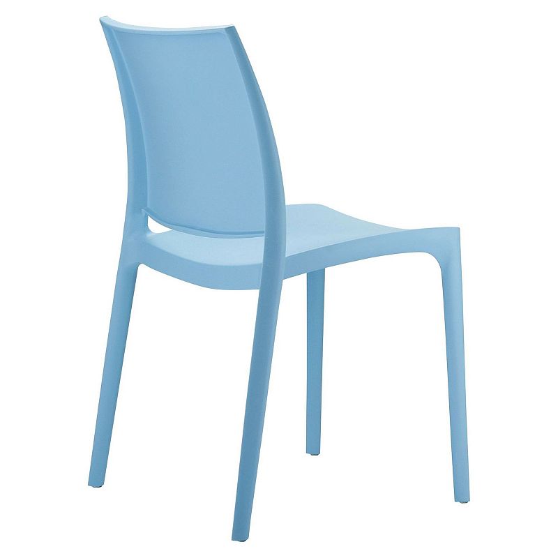 32 Blue Resin Solid Weather Resistant Outdoor Dining Chair