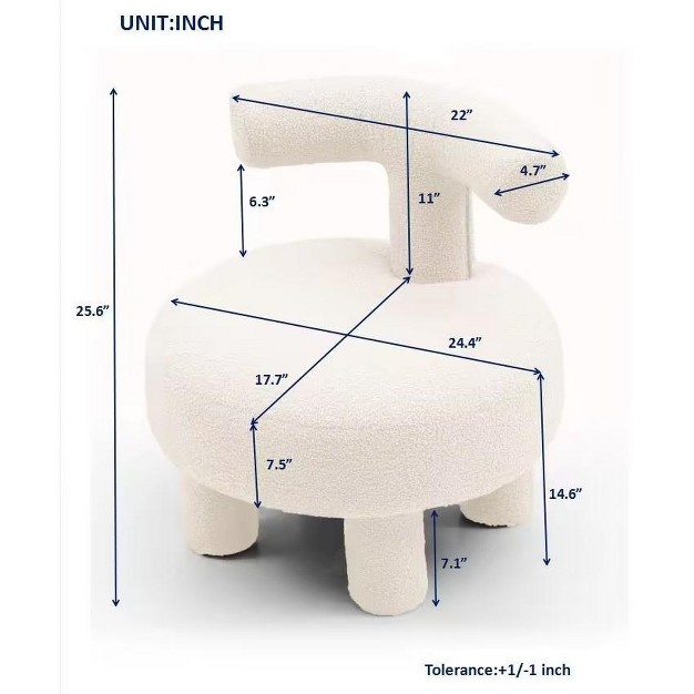 Modern Faux Shearling Fabric Upholstered Chair Modernluxe