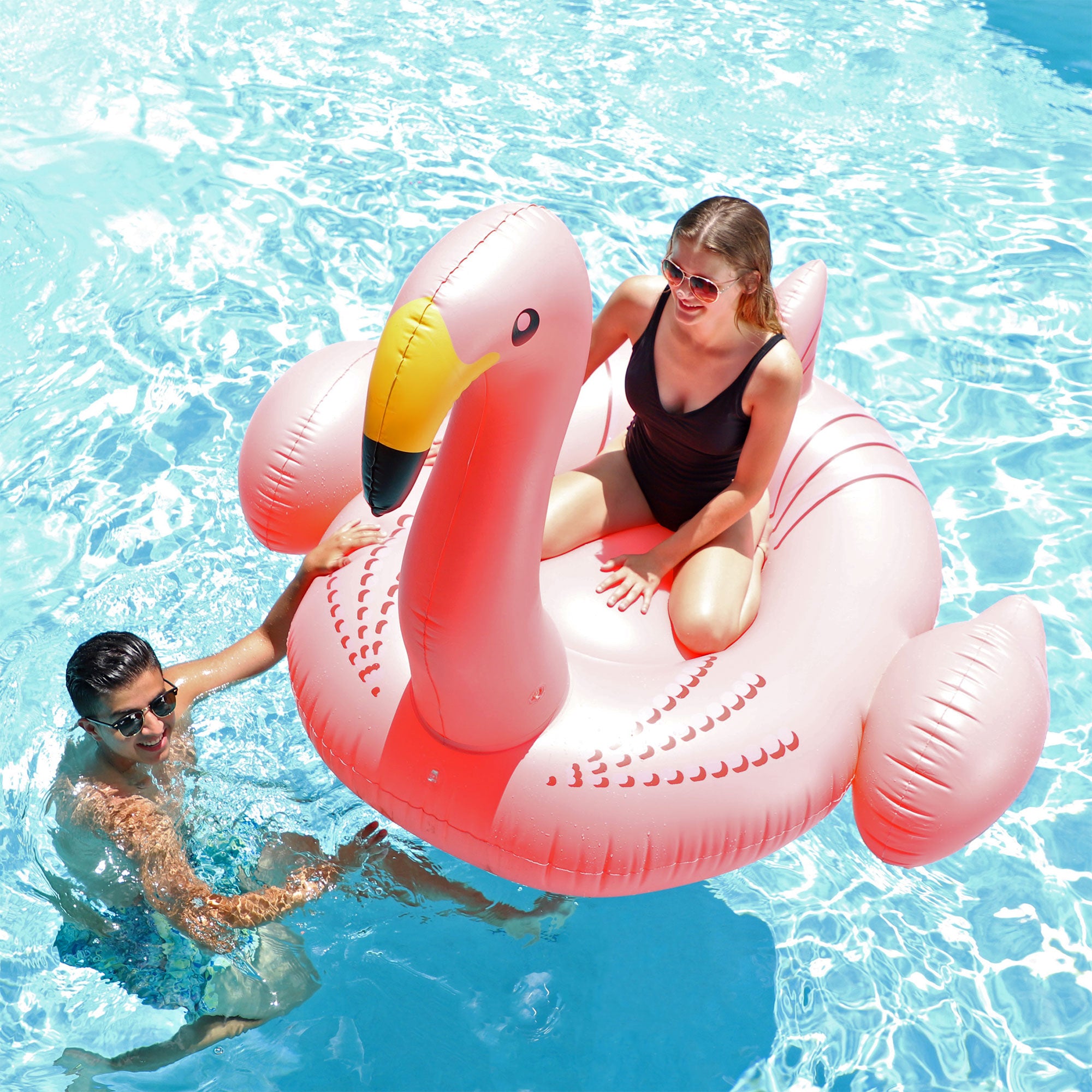 Swimline 90627 78 in. Giant Flamingo Ride&#44; Pink