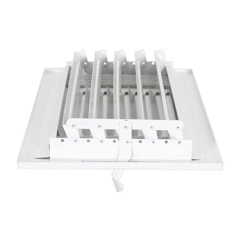 EZ-FLO 14 in. x 6 in. 3-Way Steel WallCeiling Register White 61616