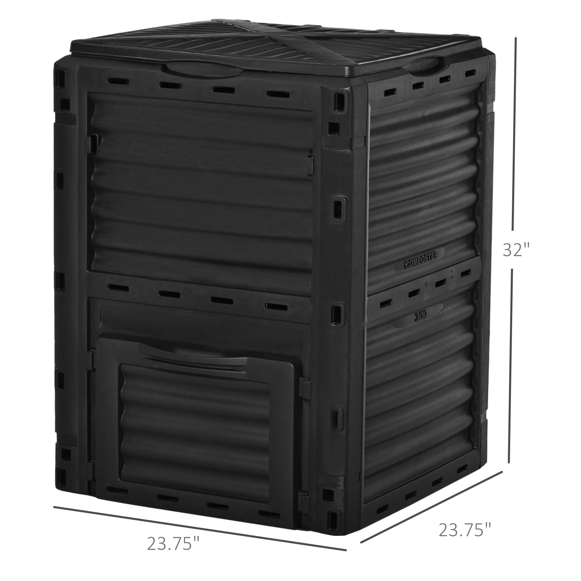 Garden Compost Bin, 80 Gallon Large Outdoor Compost Container with Easy Assembly