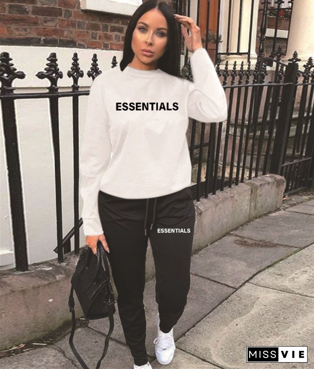 Loose Long Sleeve Sweatshirt Joggers Pants Tracksuit