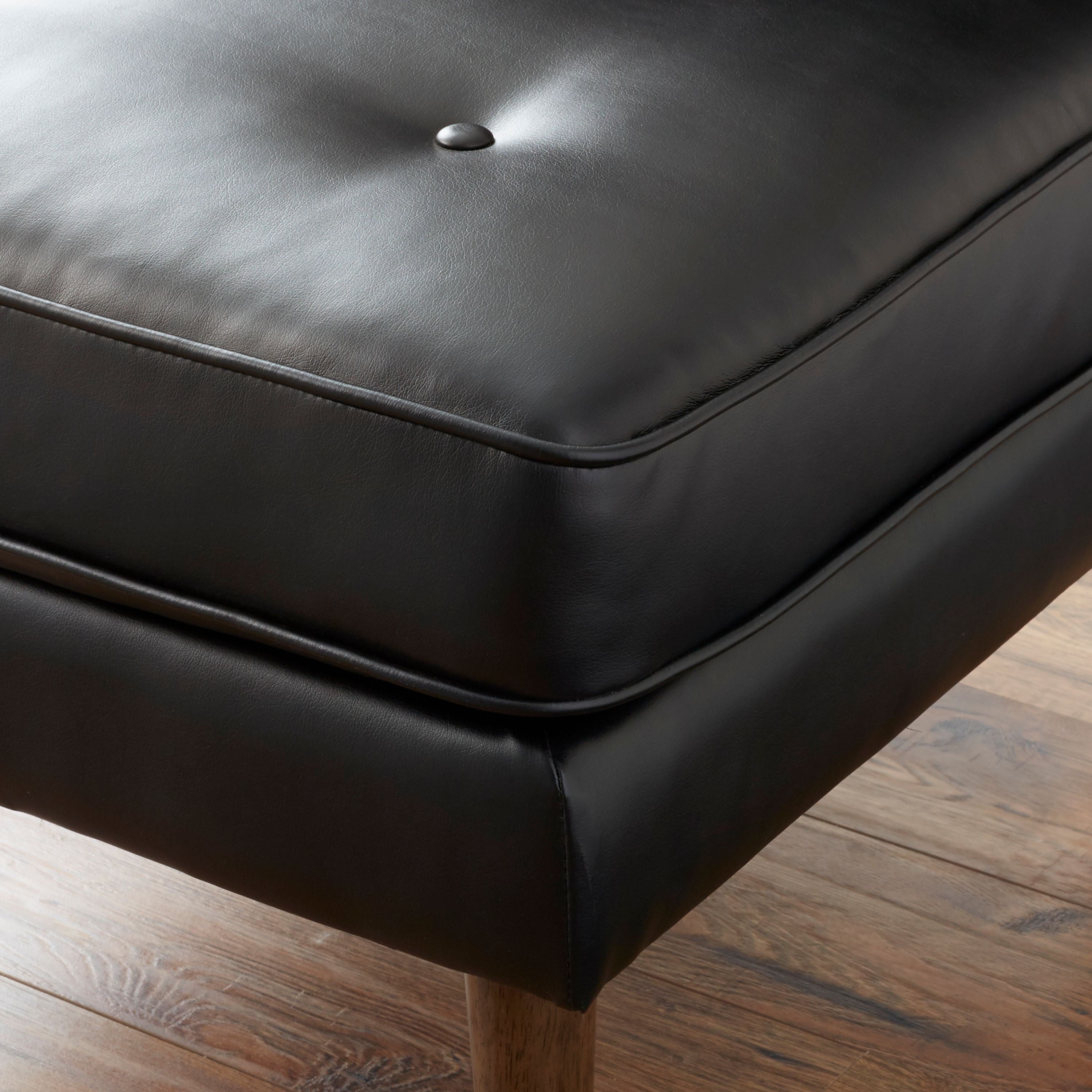 Better Homes & Gardens Colton Upholstered Bench, Black Faux Leather