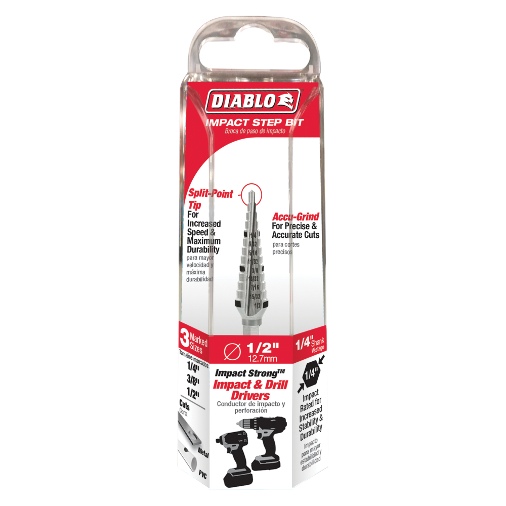 Diablo Tools 1/41/2 Impact Step Drill Bit (13 Steps)