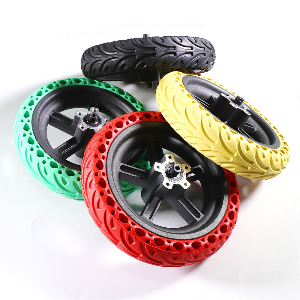 New Image Explosion Proof Electric Scooter Wheel Solid Tire Hub Set Replacement For Xiaomi Mi M365 Electric Scooter