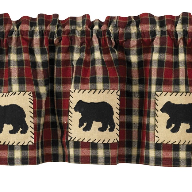 Park Designs Red Concord Bear Lined Valance 60 quot l